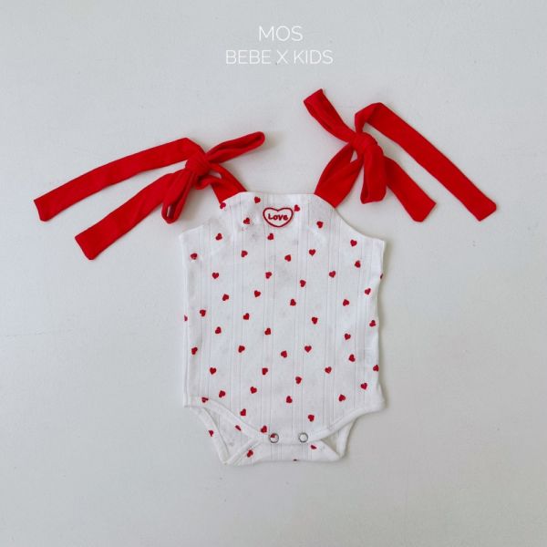 現貨 Bebe-綁帶蝴蝶結愛心包屁衣 姊妹裝 