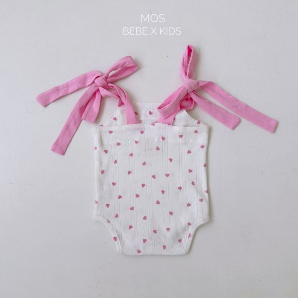 現貨 Bebe-綁帶蝴蝶結愛心包屁衣 姊妹裝 
