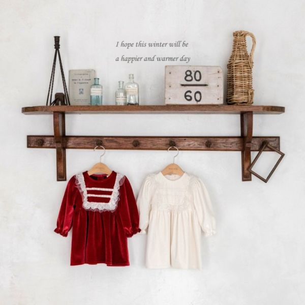 溫柔絲絨法式連衣裙 M kids Korea,laurababy,韓國童裝,聖誕節洋裝,新年