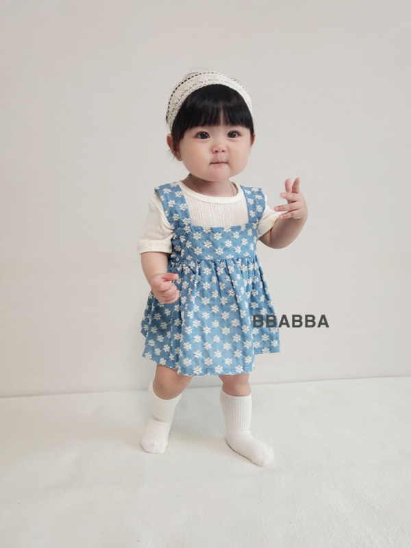 親子裝系列 寶寶款夏季小花藍色背心 母女穿搭 親子裝,夏季母女穿搭