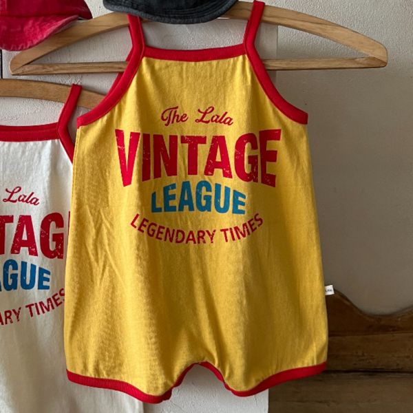 VINTAGE美式印花背心寶寶包屁衣 