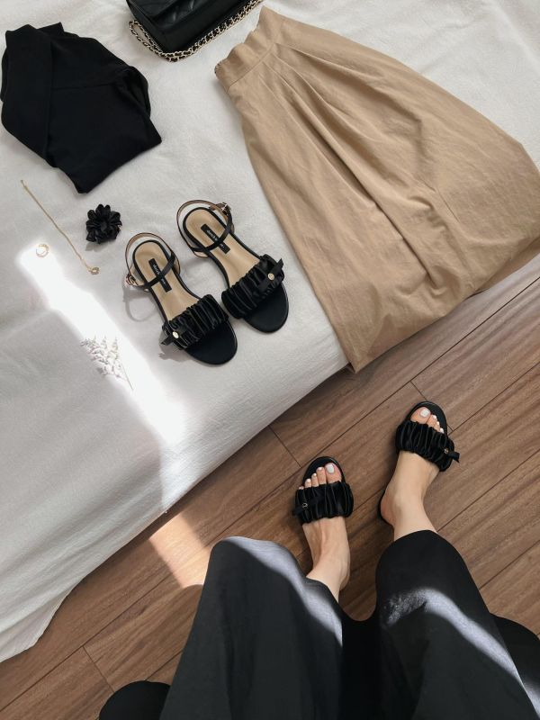 親子系列 小香風優雅金釦氣質涼鞋 