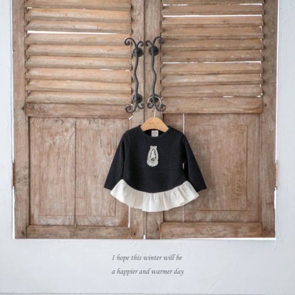 愛麗絲荷葉假兩件長袖上衣 