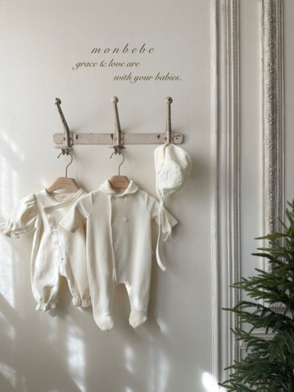 純色簡約寶寶踩腳連身服(帽另售) 