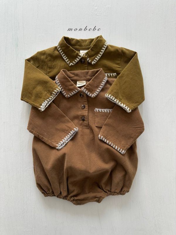 路易斯法式考邊寶寶長袖領連身衣 