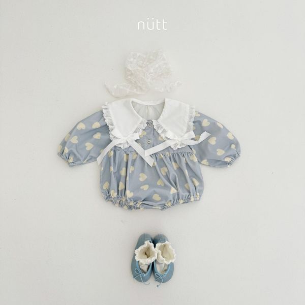 蝴蝶結大翻領愛心連身衣 姊妹裝 