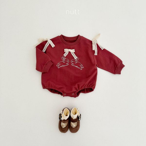 小兔子刺繡蕾絲蝴蝶結長袖包屁衣 姊妹裝 