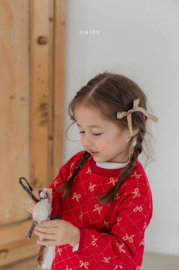 針織圓領長袖上衣 