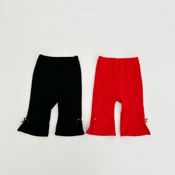 直紋蝴蝶結設計喇叭褲 