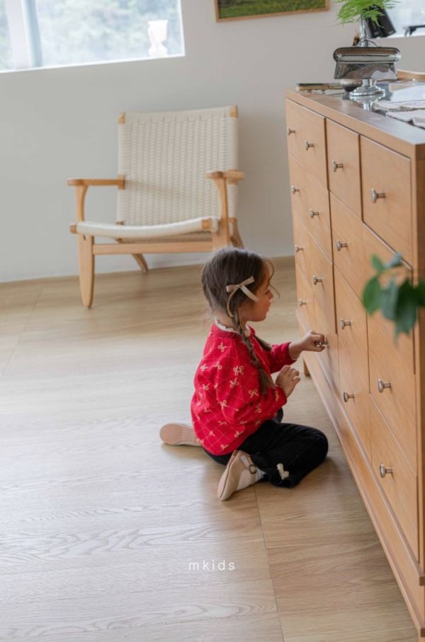 針織圓領長袖上衣 