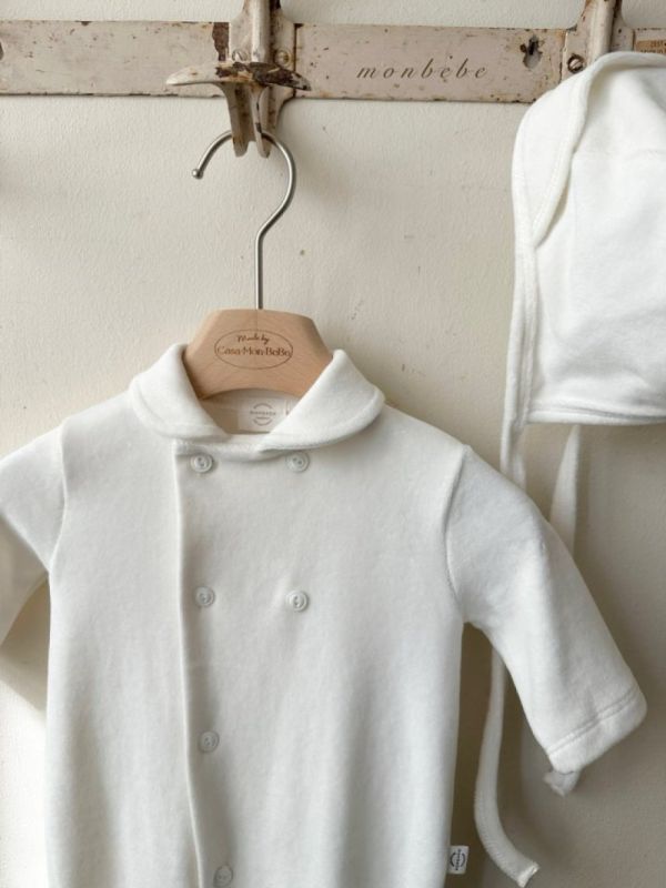 純色簡約寶寶踩腳連身服(帽另售) 