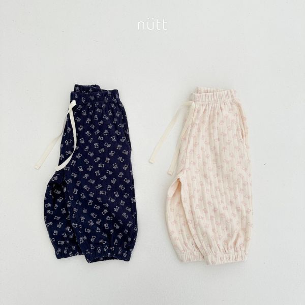 滿版熊熊印花束口棉褲 