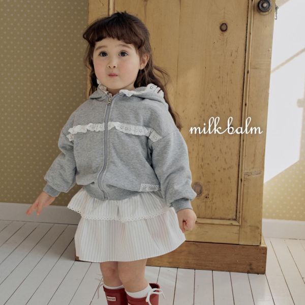 甜美層次蕾絲連帽外套 