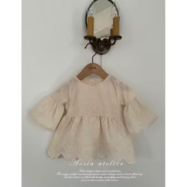 現貨 ᴀᴏsᴛᴀ 蕾絲寬袖襯衣 氣質小童春裝 laurababy
