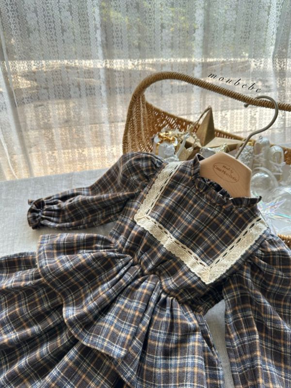 小童款 法式格紋洋裝 