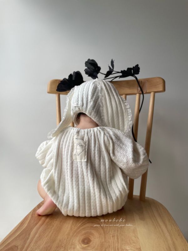 針織兔兔軟萌長袖寶寶服(帽子另售） Monbebe Korea,monbebe,laurababy,韓國童裝,童裝代購,仙女媽咪,母女裝