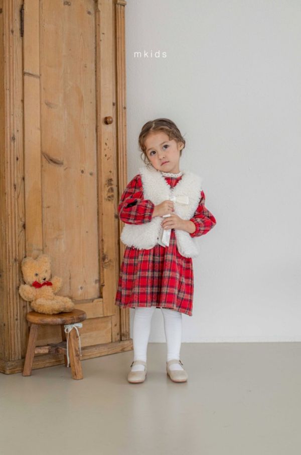 英倫復古紅格紋洋裝 包屁衣 