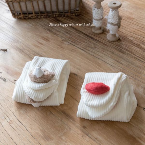 立體小熊愛心寶寶踩腳褲 