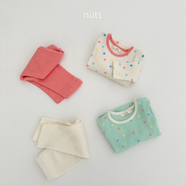 點點羅紋家居服 長袖上衣+長褲 