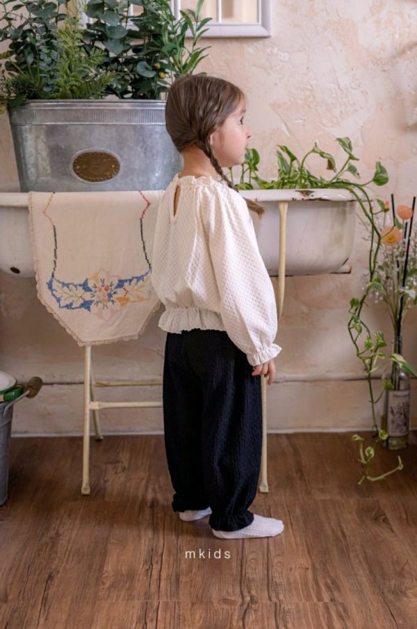 甜美蕾絲縮口套裝 衣+褲 姊妹裝 