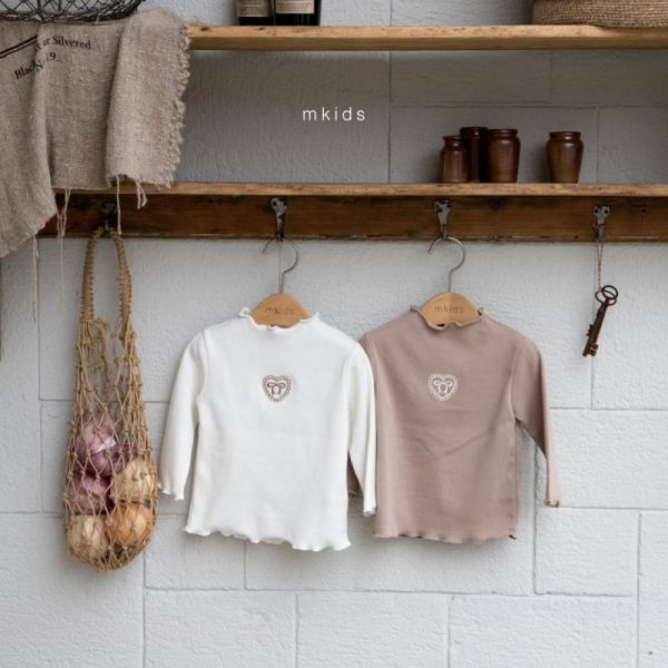 蝴蝶結木耳邊立領長袖上衣 內搭 