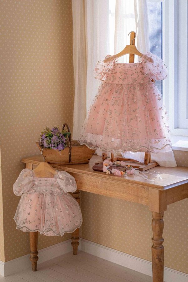 生日派對推薦 童話公主玫瑰刺繡質感紗裙 