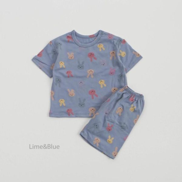 韓國LIME&BLUE小兔兔滿版居家服 親子系列 親子裝,居家服,睡衣,LIME&BLUE