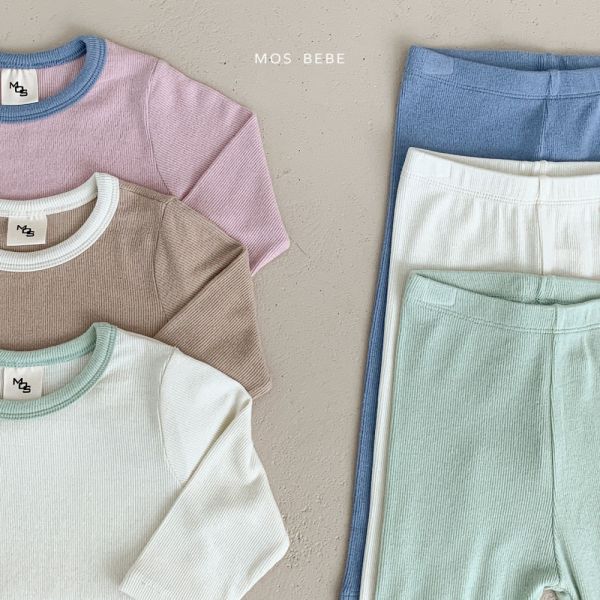 柔和的顏色居家服套裝 mosbebe korea,韓國童裝,童裝推薦