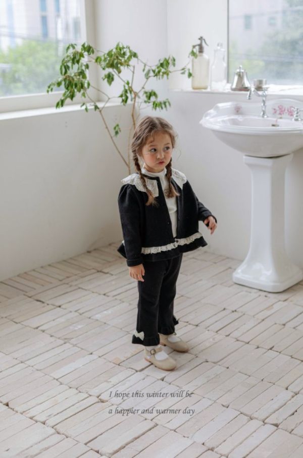 羅紋蝴蝶結喇叭褲 