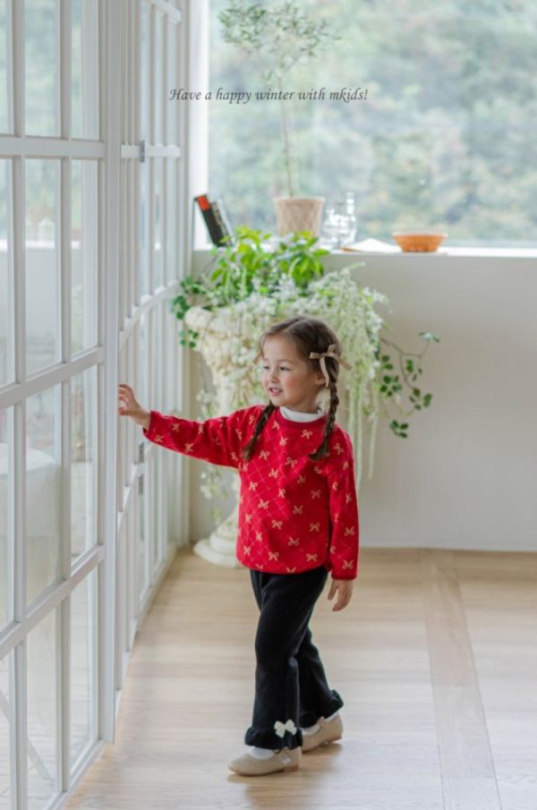 針織圓領長袖上衣 