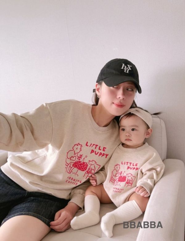 LITTLE PUPPY 可愛親子裝 長袖衛衣 親子裝,BBABBA,大學T,韓國童裝,BBABBA Korea