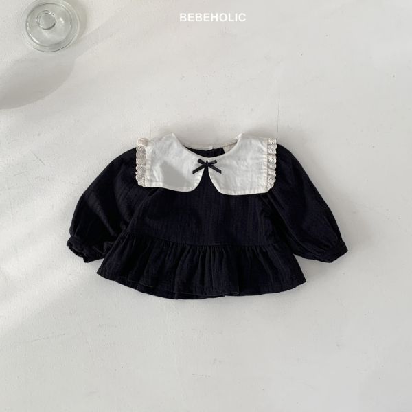 蝴蝶結花邊翻領縮口上衣 姊妹裝 