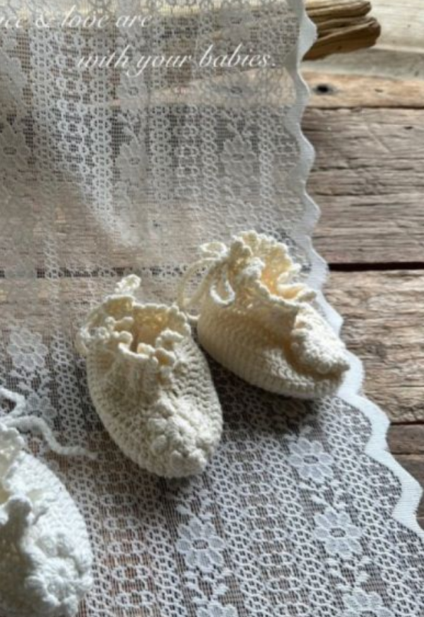 手鉤蕾絲小花手套/襪套 Free(~6m) 