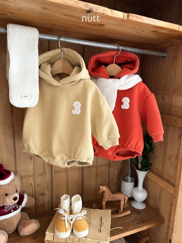 Dori連帽圍巾套裝 寶寶冬裝,帽T,橙色童裝