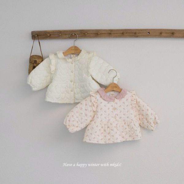 暖呼呼愛心壓紋奶油夾克 