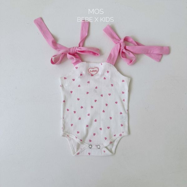 現貨 Bebe-綁帶蝴蝶結愛心包屁衣 姊妹裝 