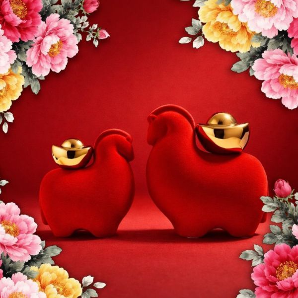 【招財紅二入組】馬上有錢招財擺飾 