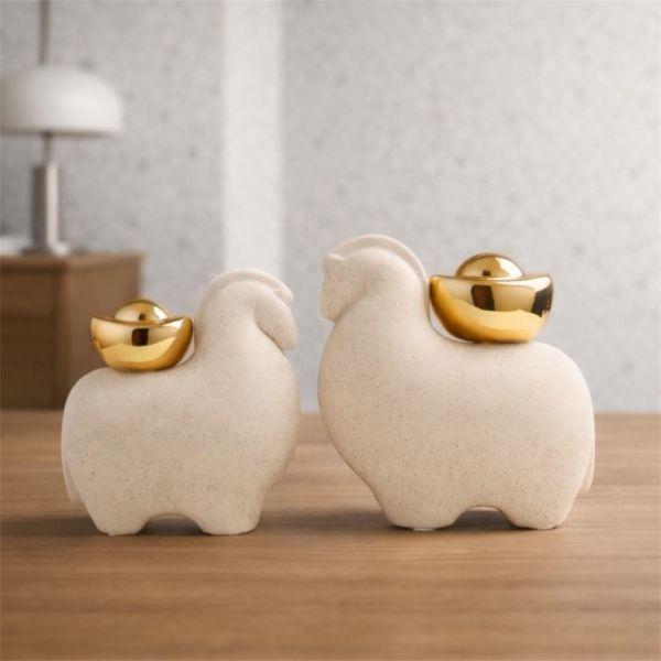 【福氣白二入組】馬上有錢招財擺飾 