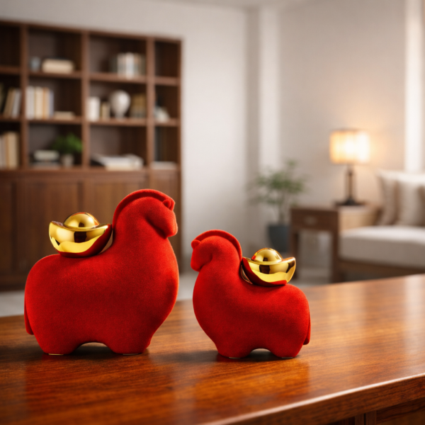 【招財紅】馬上有錢招財擺飾 