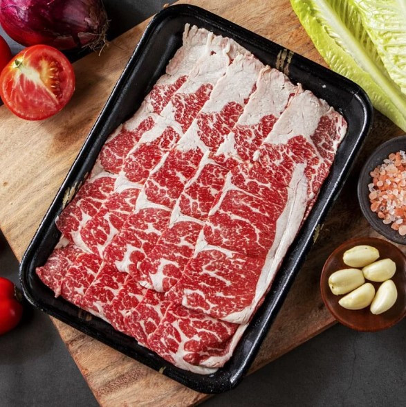 《台北》第一牛肉 美國Prime 霜降/翼板(頂級)肉片, 250g/包 Marbled Beef, 油脂分布均勻, 牛肉片, 美國Prime等級, 美國牛, 翼板, 肉片, 進口, 霜降牛