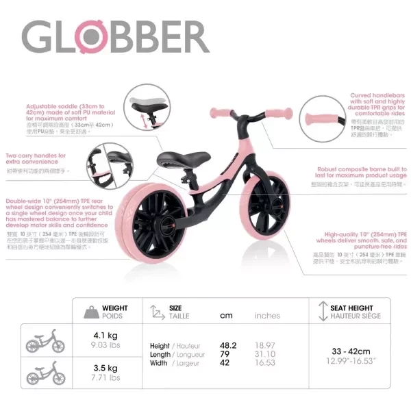 GLOBBER GO BIKE ELITE DUO 雙後輪平衡滑步車(多款) 