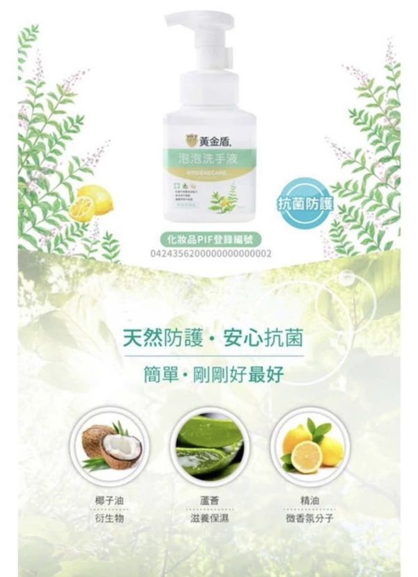 黃金盾 泡泡洗手液300ML 