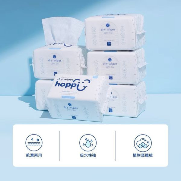 Hoppi 雲朵乾濕兩用巾100抽 