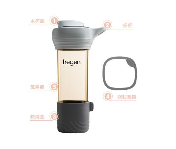 hegen Lifestyle PPSU 隨行輕量水瓶 450ml - 巴黎灰 