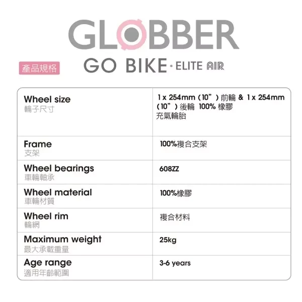 GLOBBER GO BIKE ELITE AIR 平衡滑步車(多款) 