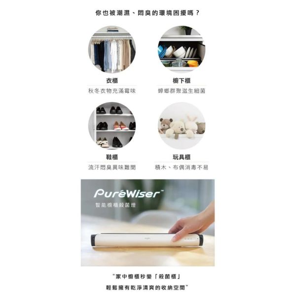 好日照 PURÉWISER⁺™智能櫥櫃殺菌燈 