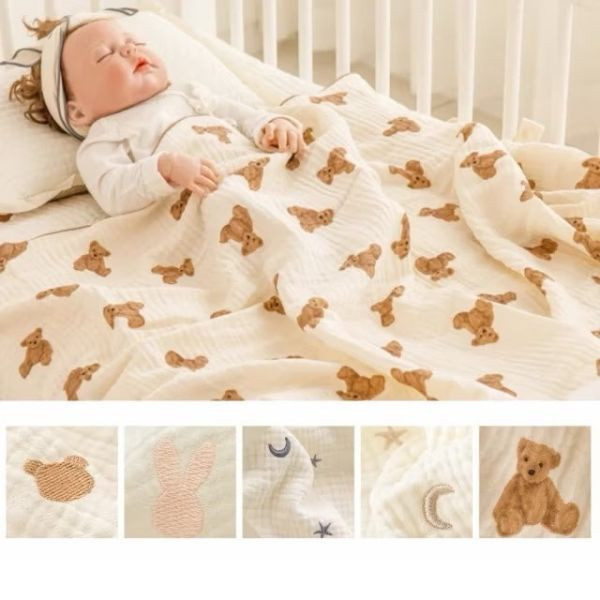 BUNNY PAPA 韓國三重紗蓋毯/薄被(多款） 