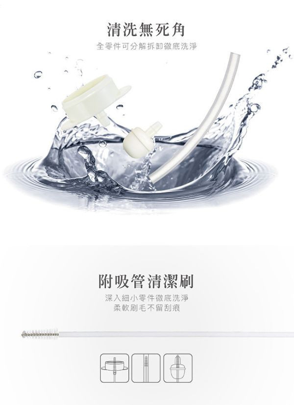 小獅王 專利蝶型寬口自動吸管組 