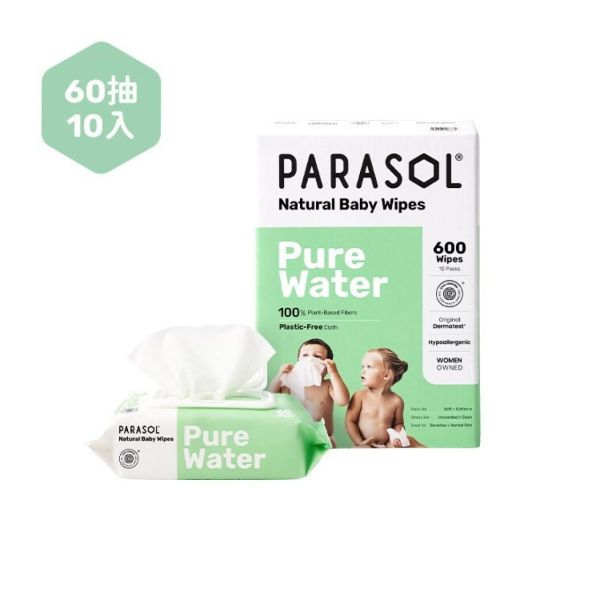 PARASOL 進化版CLEAR+PURE™ 極厚天然肌護嬰幼兒濕紙巾60抽*10入/箱 