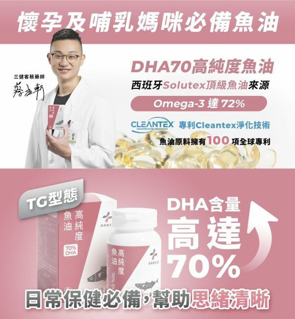 藥師健 DHA70高純度魚油 